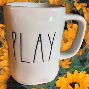 Rae Dunn PLAY White Ceramic 16oz  Mug